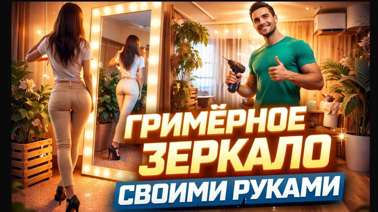 Зеркало в стиле лофт своими руками DIY Makeup Mirror
