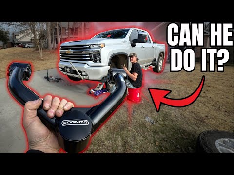 Teaching an 18-Year-Old How to Install His First Leveling Kit On His $75,000 Truck!