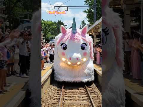Unicorn Themed Train 🎀 Would you like to ride? #train #travel #unicorn  #funny #subway #viralshorts