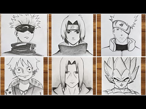 6 Easy anime drawing || How to draw anime step by step || Easy anime drawing for beginners