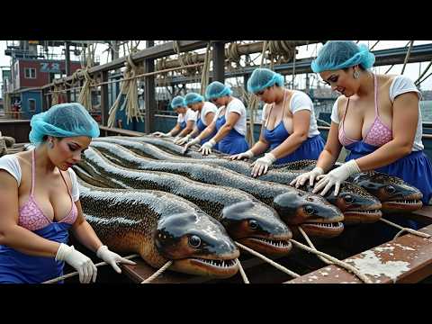 600 meter long fishing net – Japanese fishermen catch 100 tons of fish in one pull every day