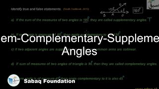 Problem-Complementary-Supplementary Angles