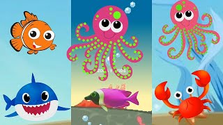 Baby Shark Ocean seaworld | Animals Sea Dolphin octopus colors fish | Kids song video