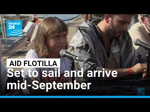 YouTube video thumbnail: Aid Flotilla With Greta Thunberg, European Lawmakers set to Sail for Gaza, Arriving mid-September