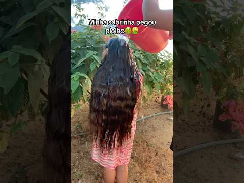MINHA SOBRINHA PEGOU PIOLHO NO CABELO CACHEADO DELA😳 #cabelo