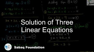 Solution of Three Linear Equations