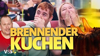 Flammen + Kuchen = Flammkuchen. Wenn Speisekarten zu wörtlich genommen werden! | Verstehen Sie Spaß?