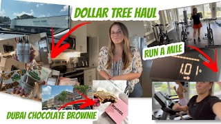 DOLLAR TREE HAUL | VLOG | RUN A MILE| DUBAI CHOCOLATE BROWNIE 