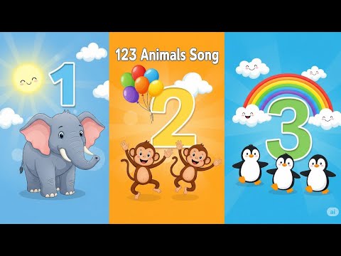 Learn Numbers 123 with Animals Song for Kids | Counting Song | Urdu ABC Kids
