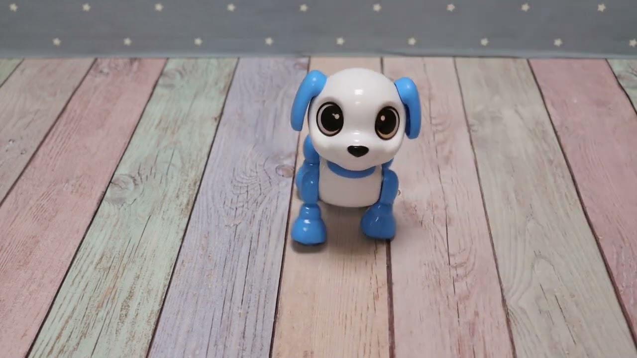 Робот-щенок Robo pets бело-голубой интерактивный - видео