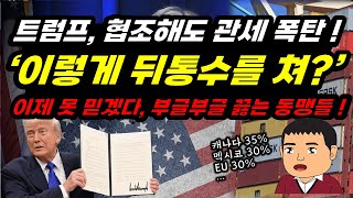 협조하고 양보해도 관세 더 올려버림! 더이상 관세율이 문제가 아니다