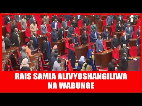 WABUNGE WASHINDWA KUJIZUIA WAKATI RAIS SAMIA AKIWASILI KULIVUNJA BUNGE