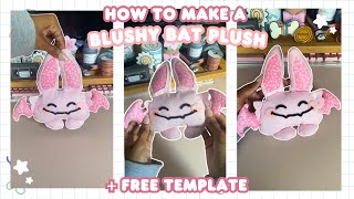 How to make a Blushy Bat Plush From Dandy's World! 🦇💞  |+Free Template|
