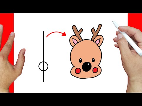 Truco para dibujar un Reno Navideño facilmente | Dibujos fáciles