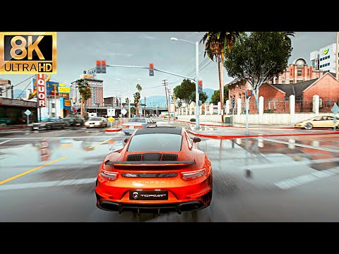 GTA 5 - 8k Resolution Rain Enhancement Script - NEW 2022 Ray Tracing RTX 3090 Graphics Mod!