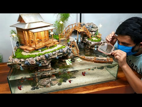 Step by Step How to Make an Amazing Waterfall Diorama for a Small Aquarium