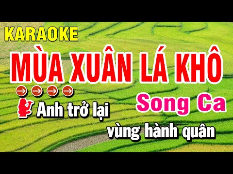 Karaoke Mùa Xuân Lá Khô Nhạc Sống Song Ca | Huỳnh Anh