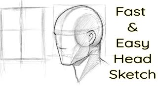 How to Draw a Head Fast (Step-By-Step) | Quick & Simple Head Sketching Techniques For Beginners