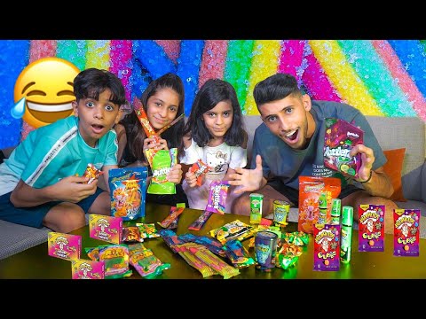 تحدي اكل الحلاو الحامض ! 😱🍭