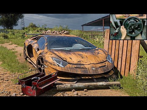 Rebuilding Lamborghini Aventador SVJ 1560HP - Forza Horizon 5 | Thrustmaster T300RS gameplay