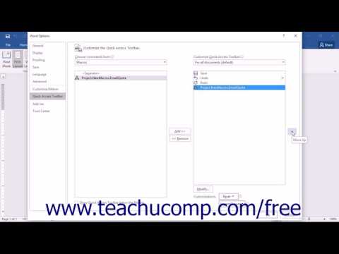 Word 2016 Tutorial Assigning Macros Microsoft Training