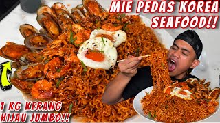 GILA! MUKBANG 8 BUNGKUS MIE PEDAS KOREA +  SEAFOOD BUMBU GOCHUJANG!!