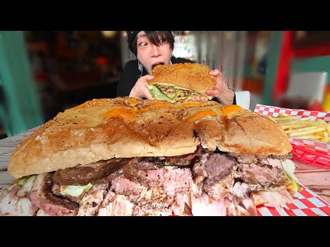 日本一デカいハンバーガーやばすぎるだろ…【大食い】【デカ盛り】