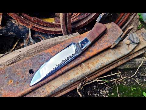 Making a regular camping knife from a truck spring