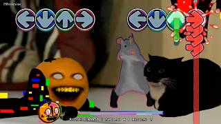 FNF Maxwell The Cat & Rat Dance chess Meme VS Annoying Orange sings Sliced - Friday Night Funkin'