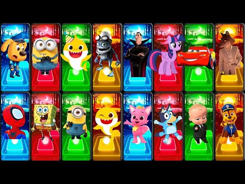 Sheriff Labrador vs Baby Shark vs Paw Patrol vs Crazy Frog | Tiles Hop EDM Rush
