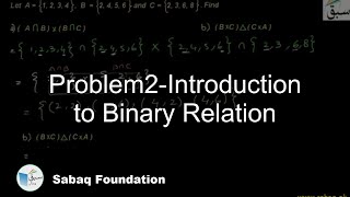 Problem 2-Introduction to Binary Relation
