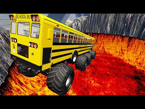 BeamNG drive - School Bus Crashes & Jumps #99 | BeamNG-Destruction