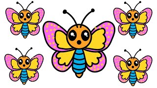 Butterfly Drawing and Coloring for Kids | Easy & Fun Art | Drawing For kids