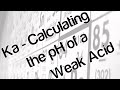 Calculating pH of Weak Acids