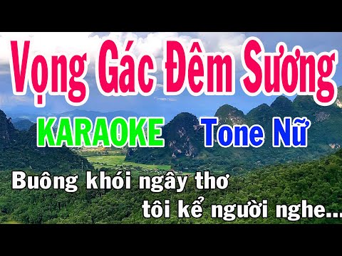 Vọng Gác Đêm Sương Karaoke Tone Nữ Nhạc Sống gia huy beat