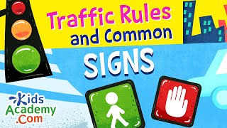 Traffic and Common Signs. Teaching Children About Road Safety and Signs