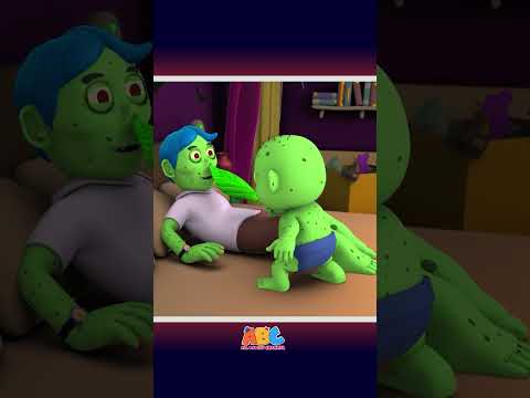 Spooky! Zombies In The Bed V3 🧟‍♂️🛏️ #shorts #kidssong #halloween