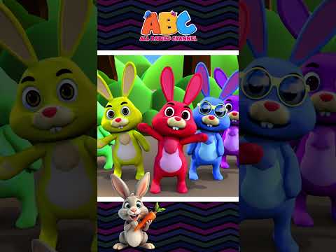 🌈 Colorful Bunny Finger Family Song 🐰#shorts #kidssong #nurseryrhymes #kenttheelephant
