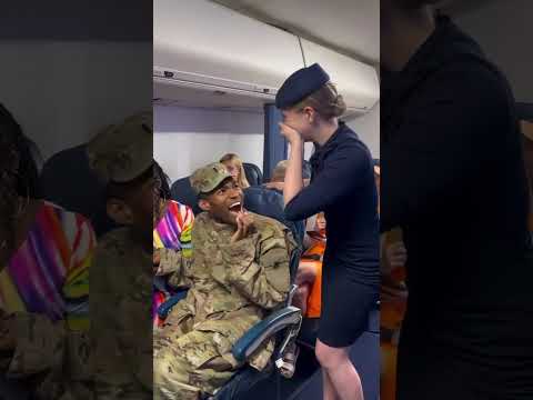 He surprised her on the plane when she needed him most!😭🥹🥹