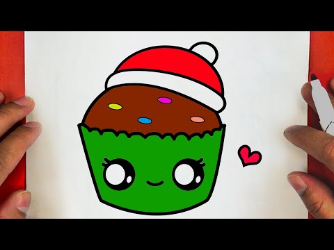 CÓMO DIBUJAR UN LINDO CUPCAKE DE NAVIDAD, PASSO A PASSO,  JACK Dibujos