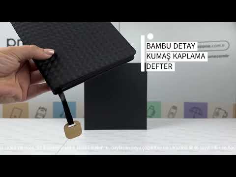 14×21 Kumaş-Bambu Detaylı Defter & Touchpen Diamond Kalem Kutulu VIP Hediye Seti Promozone