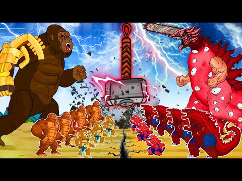 Godzilla & KONG, PYTHON, SHARK, BLOOP: 가장 강한 사람은 누구입니까??? Godzilla Cartoon