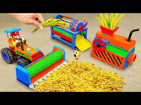 Top diy tractor making mini Poprice Blasting Machine | diy Planting & Harvesting Rice Fields