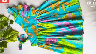 Stylish One Shoulder strap Baby Frock Cutting and Stitching || Baby Frock Design