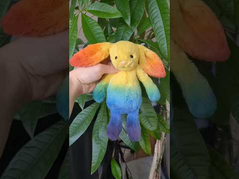 Watch me use 6 colours to turn a #jellycat bunny into a #rainbow 🌈 #process #diy #dye #colortheory