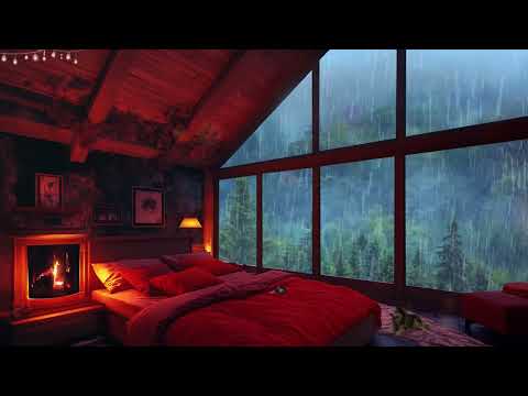 Rain Sounds For Sleeping - Go To Sleep with Rain and Thunder Sounds in Foggy Forest