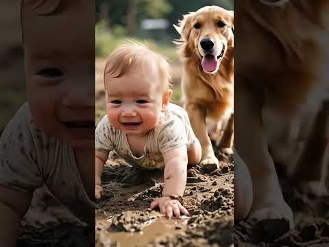 The story of a golden retriever who rescued a bab#dog #shorts