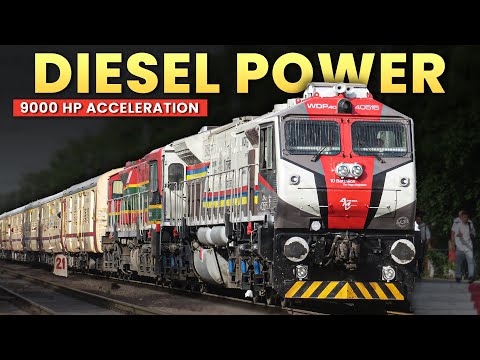 Double Diesel Take Off | AMV WDP-4D twins Acceleration I Indian Railways