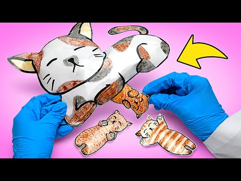 Cara Membuat Kucing Kertas dan Menyelamatkan Ibu Kucing || KERAJINAN SERU