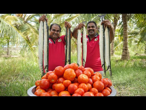 Palm Leaf Fish And Tomato Recipe | Fish Recipe | WORLD FOOD TUBE